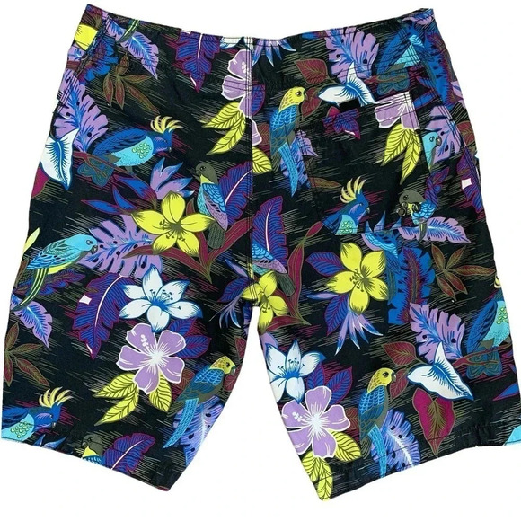 Coyote Swimwear Tropical Beach Surf Board Shorts Men Size L Unlined Multicolor - Picture 2 of 14